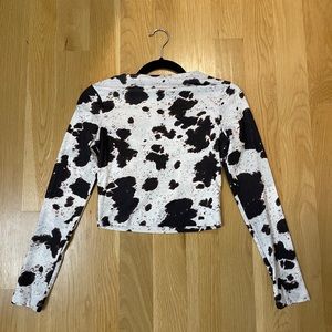 12th tribe cow print long sleeve top